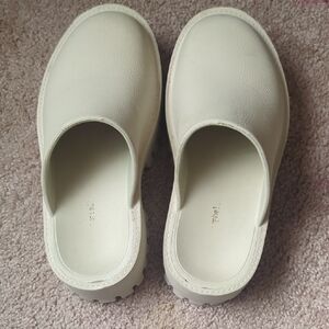 Cream Slip-On Clogs